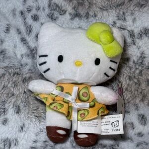 Sanrio Hello Kitty Plush in Avocado Print Dress with Lime Bow